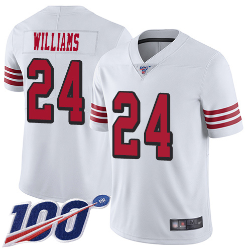 San Francisco 49ers Limited White Men K Waun Williams NFL Jersey #24 100th Season Vapor Untouchable Rush
